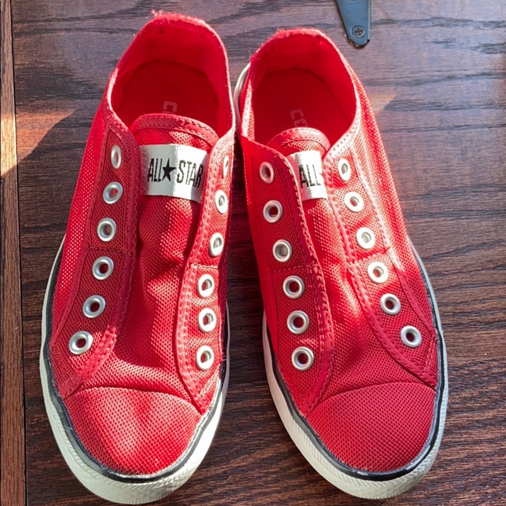 Converse All Star Red Slip-On Canvas Sneakers